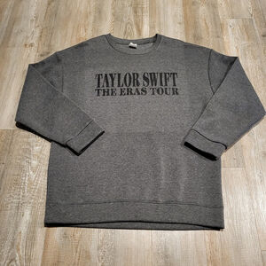 Taylor Swift The Eras Tour Crew Neck Screen Print Fleece Sweatshirt Size Medium